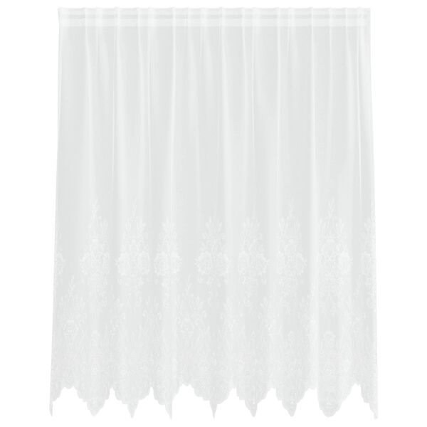 vidaXL Spitzenvorhang mit Vorh&auml;ngen Floral Wei&szlig; 160 x 200 cm Polyester