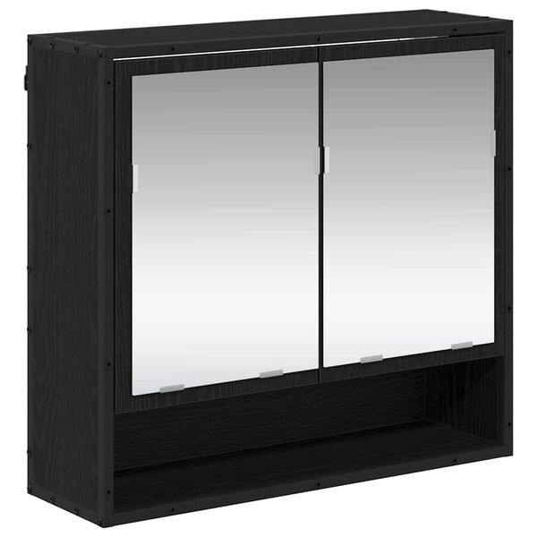 vidaXL Wandregal mit Regal Schwarz Eichen-Optik 65 x 20 x 60 cm