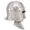 vidaXL Mittelalterlicher Ritterhelm Antik Replik LARP Silbern Stahl