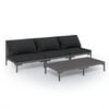 vidaXL 4-tlg. Garten-Lounge-Set mit Kissen Poly Rattan Dunkelgrau