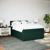 vidaXL Boxspringbett mit Matratze Dunkelgr&uuml;n 160x200 cm Samt