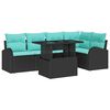 vidaXL Gartensofa-set 6 stk. 5-Sitzanzahl Schwarz Poly Rattan