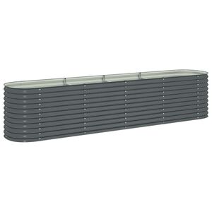 vidaXL Garten-Hochbeet 400 x 80 x 81 cm Verzinkter Stahl Grau
