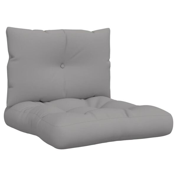 vidaXL Palettenkissen 2-tlg. Grau Stoff
