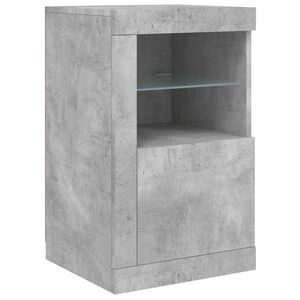 vidaXL Beistellschrank mit LED-Leuchten Betongrau Holzwerkstoff