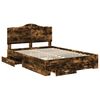 vidaXL Bettrahmen Ger&auml;ucherte Eiche 140 x 190 cm Holzwerkstoff