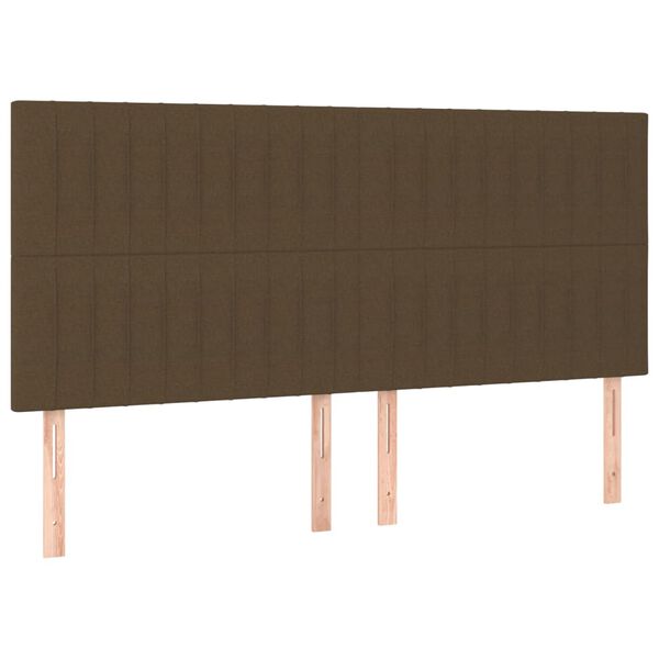 vidaXL LED Kopfteil Dunkelbraun 200x5x118/128 cm Stoff