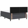vidaXL LED Boxspringbett Dunkelgrau und Wei&szlig; 140 x 200 cm Cordstoff