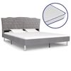 vidaXL Bett mit Memory-Schaum-Matratze Hellgrau Stoff 180&times;200 cm