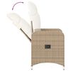 vidaXL Gartensessel mit Kissen 2 Stk. Verstellbar Beige Poly Rattan
