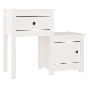 vidaXL Nachttisch Wei&szlig; 79,5x38x65,5 cm Massivholz Kiefer