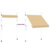 vidaXL Einziehbare Markise Handbetrieben 200 cm Gelb/Blau Gestreift