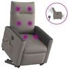 vidaXL Elektrischer Massagesessel mit Aufstehhilfe Taupe Stoff