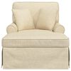 vidaXL Chaise Lounge mit Rock mit Kissen Creme 91 x 157 x 91 cm Stoff