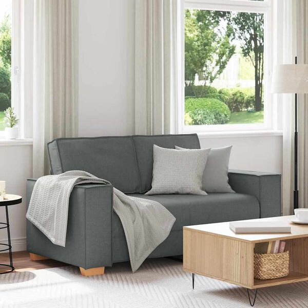 vidaXL 2-Sitzer Sofa Dunkelgrau 160x78x84 cm Stoff