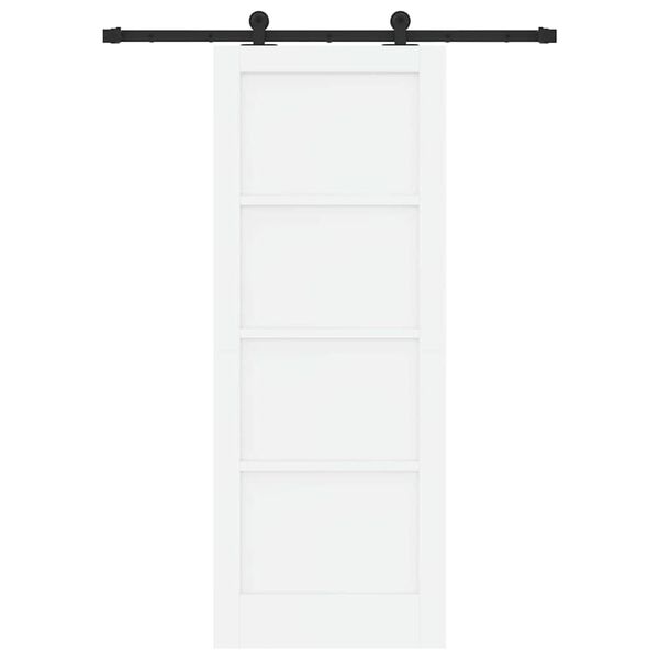 vidaXL Schiebet&uuml;r ORKDAL Wei&szlig; 78 x 202 cm Massives Kiefernholz