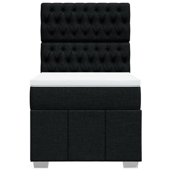 vidaXL Boxspringbett mit Matratze Schwarz 80x200 cm Stoff