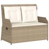 vidaXL 3-tlg. Garten-Lounge-Set mit Kissen Beige Poly Rattan