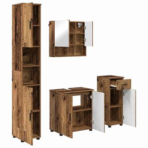 vidaXL Badezimmerm&ouml;bel-Set 4 stk. Altholz 61 x 35 x 64 cm