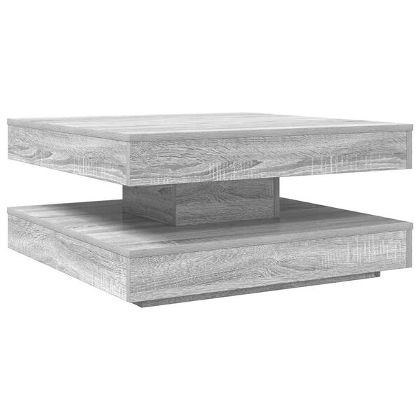 vidaXL Couchtisch 360-Grad Drehbar Grau Sonoma 70x70x34,5 cm