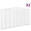 vidaXL Gabionen mit Hochbogen 2 Stk. 400x30x200/220cm Verzinktes Eisen
