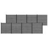 vidaXL zaunset 1391 x 186 cm WPC und Aluminium Grau