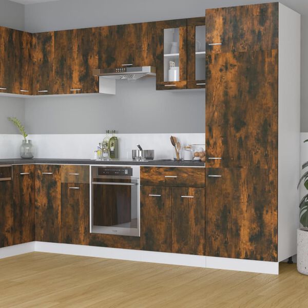 vidaXL H&auml;ngeschrank Lyon Glas R&auml;uchereiche 60x31x60 cm Holzwerkstoff