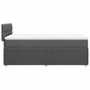 vidaXL Boxspringbett mit Matratze Dunkelgrau 100x200 cm Stoff