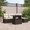 vidaXL Garten-Sofa-Set mit Speicher 6 pcs Braun Poly Rattan