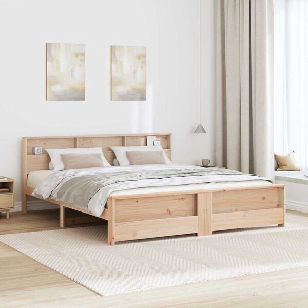 vidaXL Bettrahmen mit Kopfteil Braun 200 x 200 cm Holzwerkstoff