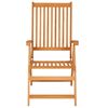 vidaXL Verstellbare Gartenst&uuml;hle mit Auflagen 8 Stk. Massivholz Teak