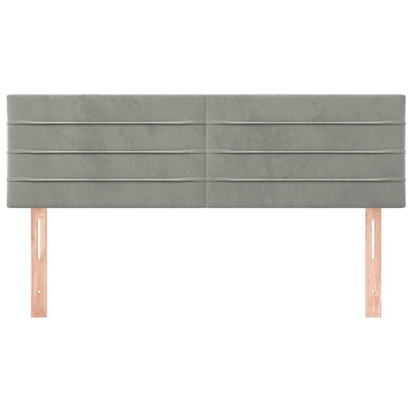 vidaXL Kopfteile Hellgrau 144x5x78/88 cm Samt