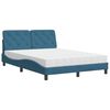 vidaXL Bett mit Matratze Blau 120x200 cm Samt