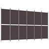 vidaXL 6-tlg. Paravent Braun 300x180 cm Stoff