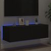 vidaXL TV-Wandschrank mit LED-Leuchten Schwarz 100x35x31 cm