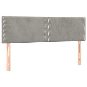 vidaXL Kopfteile Hellgrau 144x5x78/88 cm Samt