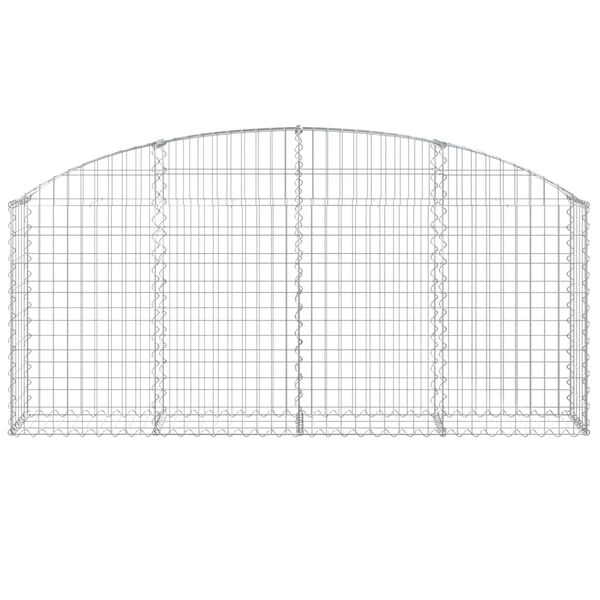 vidaXL Gabione mit Hochbogen 200x30x80/100 cm Verzinktes Eisen