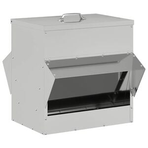 vidaXL H&uuml;hnerf&uuml;tterer Silber 40,5 x 45 x 41 cm Verzinkter Stahl