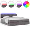 vidaXL Ottoman-Bett mit Matratzen & LEDs Grau 180x200 cm Kunstleder
