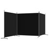 vidaXL 3-tlg. Paravent Schwarz 525x180 cm Stoff