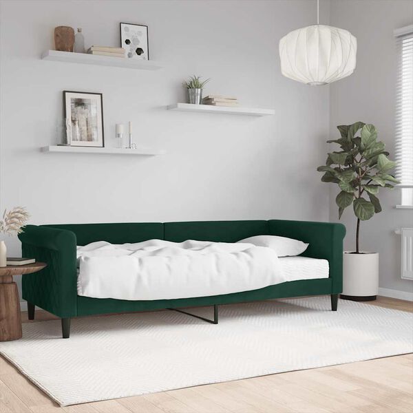 vidaXL Tagesbett mit Matratze Dunkelgr&uuml;n 80x200 cm Samt