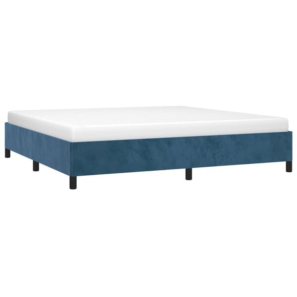 vidaXL Bettgestell ohne Matratze Dunkelblau 200x200 cm Samt