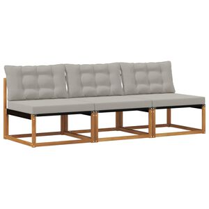 vidaXL 3 stk. Outdoor Mittelsofa Massivholz Akazie Natur