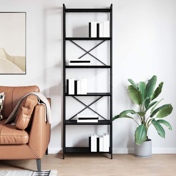 vidaXL B&uuml;cherregal Schwarz Eichen-Optik 40 x 30 x 85 cm Holzwerkstoff