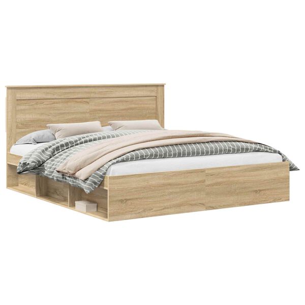vidaXL Bettrahmen Sonoma 200 x 200 cm Massives Kiefernholz