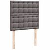 vidaXL Ottoman-Bett mit Matratze & LEDs Grau 90x190 cm Kunstleder