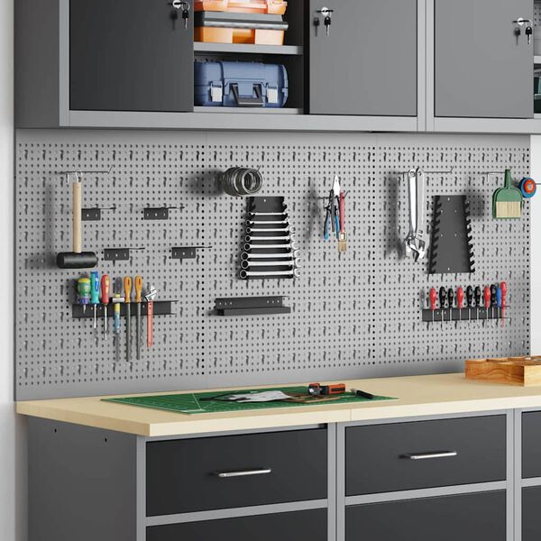 vidaXL Werkzeugwandpaneel 3 pcs Grau 150 x 1 x 60 cm