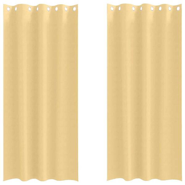 vidaXL Verdunkelungs-Vorhänge mit Ringen 2 pcs Beige 260 x 140 cm