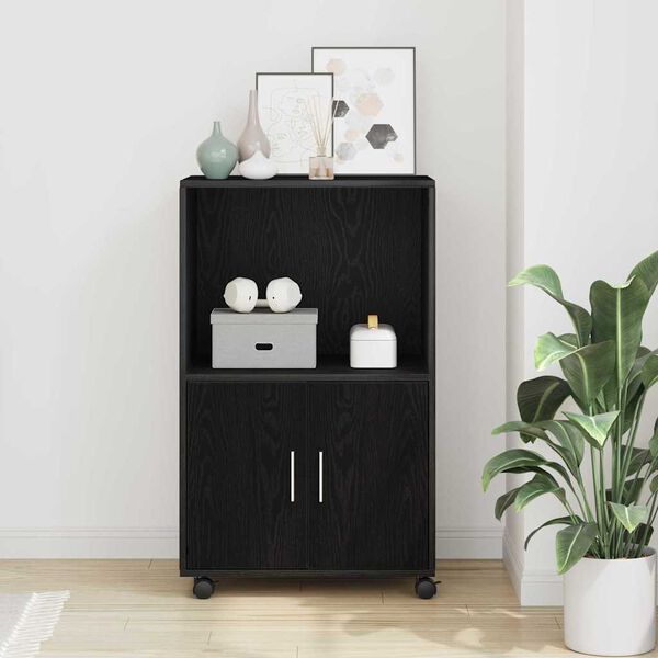 vidaXL Schrank Schwarz Eichen-Optik 55 x 40 x 82 cm