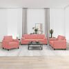 vidaXL 3-tlg. Sofagarnitur mit Kissen Rosa Samt